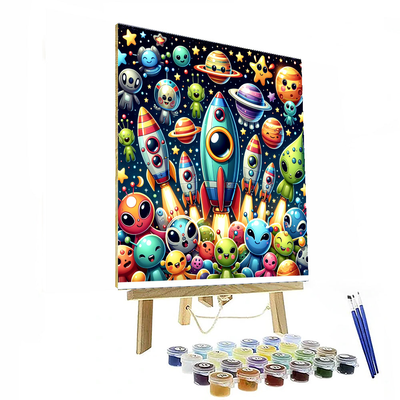 Dazzling Space Adventure Number Painting