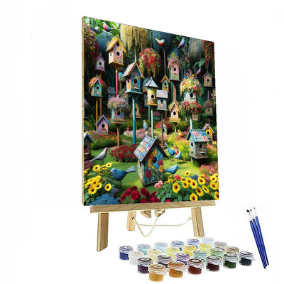 Charming Garden Birdhouses Painting By Numbers Kit