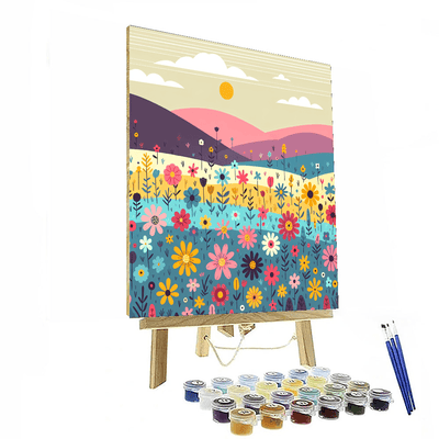 Charming Wildflower Field Number Painting