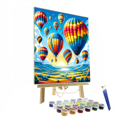 Dreamy Hot Air Balloon Festival Numbered Painting Kits