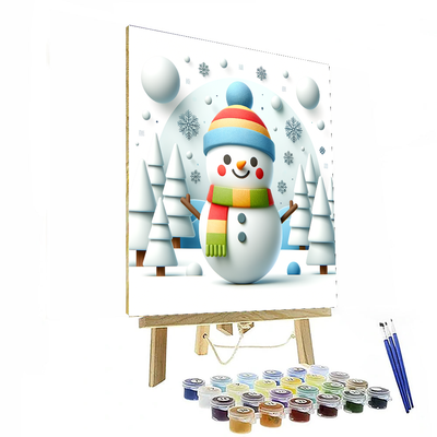 Cheery Snowman DIY Paint By Numbers