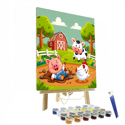 Funky Farmyard Friends Number Painting