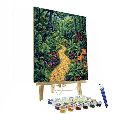 Rousseau Inspired Luminous Forest Path  Painting By Numbers Kit