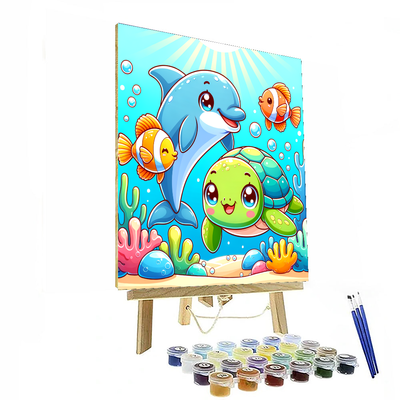 Friendly Ocean Animals DIY Paint By Numbers