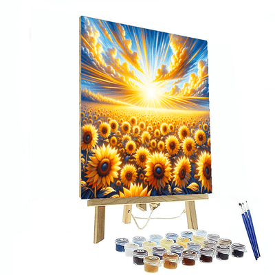 Dancing Sunflowers Delight Painting By Numbers Kit