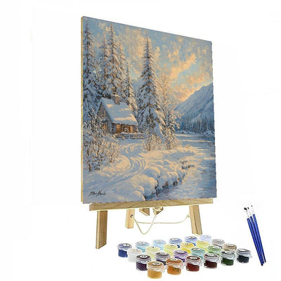 Thomas Kinkade Inspired Frosty Serenity  DIY Paint By Numbers