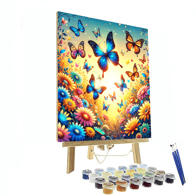 Radiant Butterfly Garden Paint By Numbers