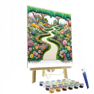 Whimsical Garden Pathways Painting By Numbers Kit