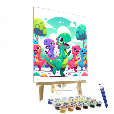 Groovy Dinosaur Dance Party Paint By Numbers Kits