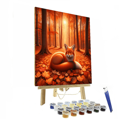 Fox In Autumn Glade Number Painting