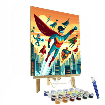 Superhero Adventure Land DIY Paint By Numbers