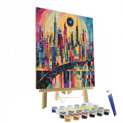 Wassily Kandinsky Inspired City Lights Harmony  Painting By Numbers Kit