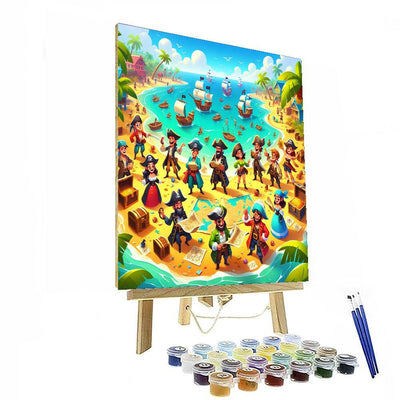 Pirate's Tropical Treasure Hunt Paint By Numbers