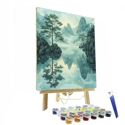 Zhao Mengfu Inspired The Serenity Of Reflections  Painting By Numbers Kit