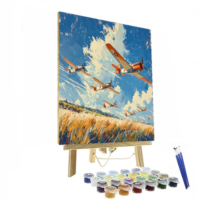 Charles E. Burchfield Inspired Golden Age Of Flight  Numbered Painting Kits