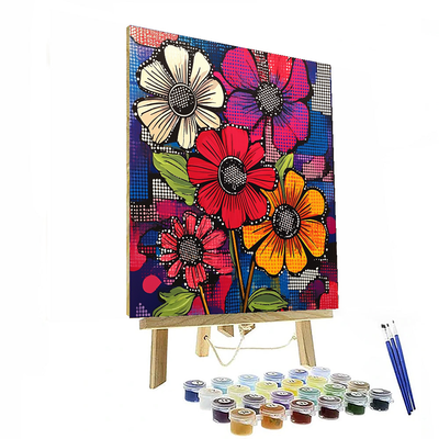 Roy Lichtenstein Inspired Modern Floral Collage  Paint By Numbers Kits