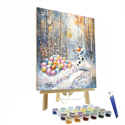 Marshmallow Dreams With Olaf - Disney Inspired Paint By Numbers Kits