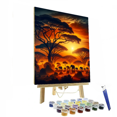 Safari At Dawn DIY Paint By Numbers