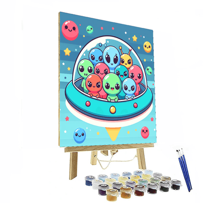 Galactic Alien Encounter Painting By Numbers Kit