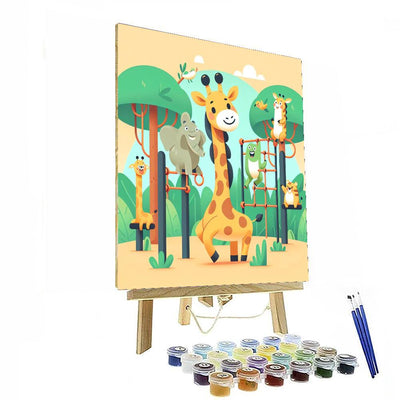 Giraffe's Jungle Gym Paint By Numbers