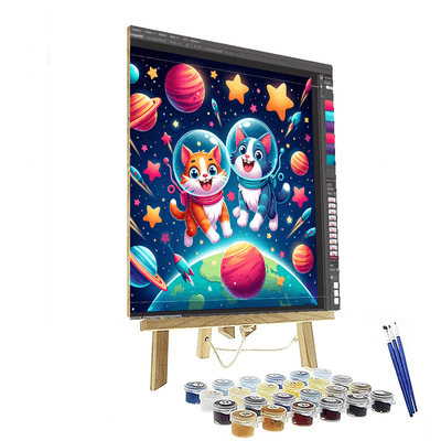 Animal Space Expedition Painting Number Kit