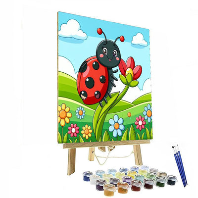 Cheery Ladybug Meadow Paint By Number