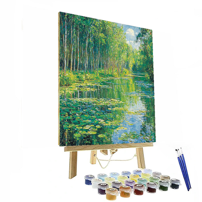 Claude Monet Inspired Lush Woodland Tranquility  Painting By Numbers Kit