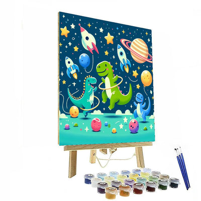 Galactic Dinosaur Party Numbered Painting Kits