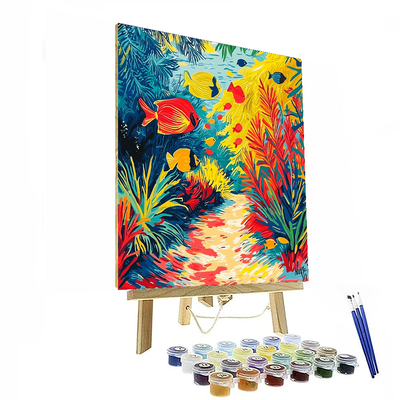 Henri Rousseau Inspired Underwater Dream In Kaleidoscope Colors  Paint By Numbers