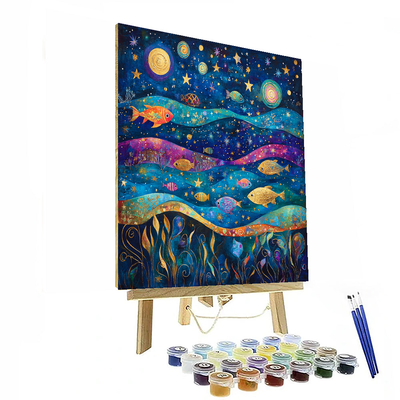 Paul Klee Inspired Celestial Sea Life  DIY Paint By Numbers