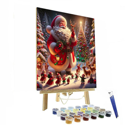 Santa's Joyful Arrival DIY Paint By Numbers