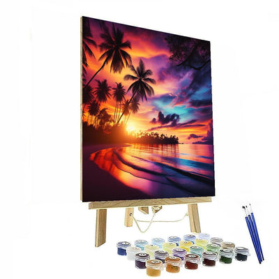 Enchanting Sunset Oasis Painting By Numbers Kit