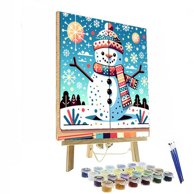 Caring Snowman DIY Paint By Numbers