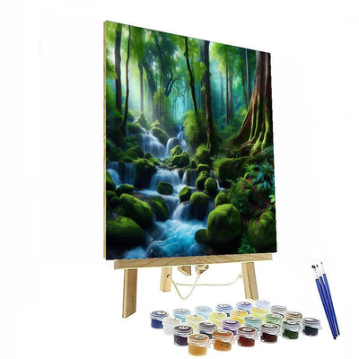 Zen Forest Waterfall Numbered Painting Kits