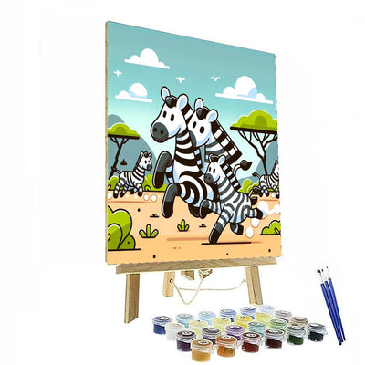 Zany Zebra Race Paint By Numbers Kits