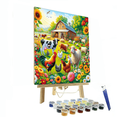 Whimsical Farmyard Scene Paint By Number