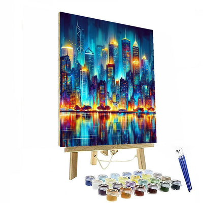 Vivid City Lights Skyline Paint By Color