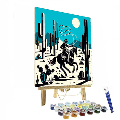 Wild West Cowboy Ride Painting By Numbers Kit