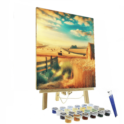 Golden Wheat Harvest Number Painting