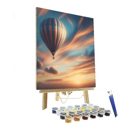 Vintage Hot Air Balloon Number Painting