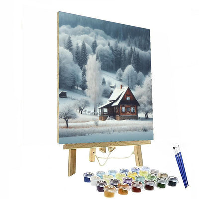 Rustic Winter Cabin Numbered Painting Kits