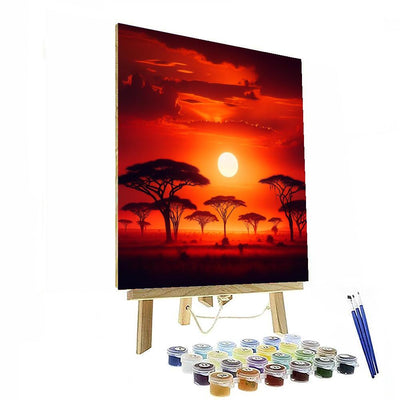 Wild Savannah Sunset Paint By Numbers Art