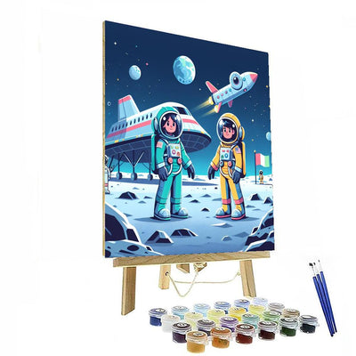 Space Mission To The Moon Paint By Numbers Art