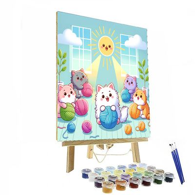 Sweet Kittens Playing Paint By Numbers Kits