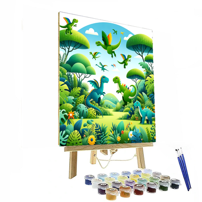 Playful Dinosaurs Painting Number Kit