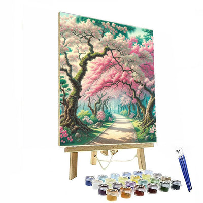 Traditional Japanese Cherry Blossom Path Paint By Numbers Kits