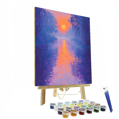 Claude Monet Inspired Twilight River Reflection  Numbered Painting Kits