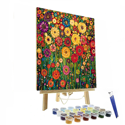 Gustav Klimt Inspired Flower Symphony  Numbered Painting Kits