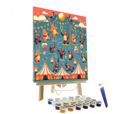 Circus Spectacular With Acrobatic Bears Numbered Painting Kits