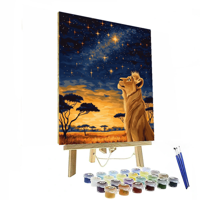 Mufasa's Starry Wisdom - Disney Inspired Number Painting